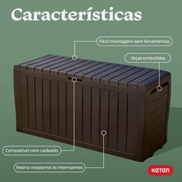 Caixa Baú Organizador Multiuso Grande 270 Litros Keter - 2