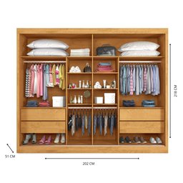 Guarda Roupa Verona Plus 2 Portas Espelho Mdf - Mademarcs - 4
