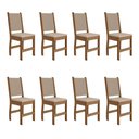 Ver imagem 1 de Kit 8 Cadeiras de Jantar Clara MDF Courino Bege Pallazio