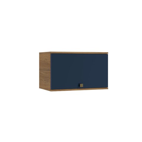 Armário Aéreo Celeste Kappesberg 100% Mdf 1 Porta Basculante Nogueira/azul 60cm