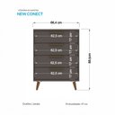 Ver imagem 3 de Comoda 04 Gavetas New Conect com Corrediça telescopica Santos Andira
