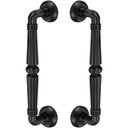 Ver imagem 1 de Puxador Duplo Victoria 305mm Preto Fosco Porta Pivotante Correr Passagem Madeira Vidro Rústico