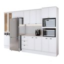 Ver imagem 6 de Cozinha Milla Mood One 14 Portas 3 Gavetas MDF 340cm Branco Móveis Carraro