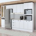 Ver imagem 1 de Cozinha Milla Mood One 14 Portas 3 Gavetas MDF 340cm Branco Móveis Carraro