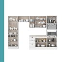Ver imagem 2 de Cozinha Milla Mood One 14 Portas 3 Gavetas MDF 340cm Branco Móveis Carraro