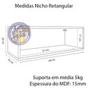 Ver imagem 2 de Kit 2 Nicho Retangular Azul 60x20x10p Mdf Decorativo