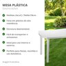 Mesa Plástica Retangular Grande Pé Desmontável - 3
