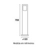 Poste Balizador Germany Garten 70cm E27 Bivolt Preto Fosco - 3