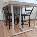 Ver imagem 2 de Bases de Mesa Estilo Industrial Modelo T 75x60cm Kit C/2un - Branco