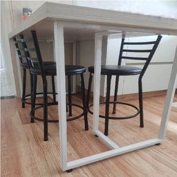 Pes de Mesa Estilo Industrial Modelo T 75x60cm Kit C/2un - Branco - 2