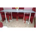 Ver imagem 3 de Bases de Mesa Estilo Industrial Modelo T 75x60cm Kit C/2un - Branco