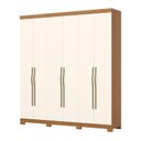 Ver imagem 2 de Guarda-Roupa Casal 6 Portas e 2 Gavetas Dominic com Corrediças Telescópicas Off White/Cinamomo