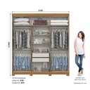 Ver imagem 3 de Guarda-Roupa Casal 6 Portas e 2 Gavetas Dominic com Corrediças Telescópicas Off White/Cinamomo