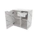 Ver imagem 2 de Balcão Gabinete para Banheiro Suspenso 60cm com 1 Gaveta e 1 Porta Bn3605 Mármore Branco - Tecno