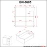 Balcão Gabinete para Banheiro Suspenso 60cm com 1 Gaveta e 1 Porta Bn3605 Mármore Branco - Tecno - 5