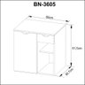 Balcão Gabinete para Banheiro Suspenso 60cm com 1 Gaveta e 1 Porta Bn3605 Mármore Branco - Tecno - 4