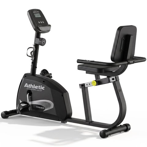 Bicicleta Ergométrica Horizontal Athletic Training 8 Níveis Magnéticos 140kg Conforto Pedal Suave