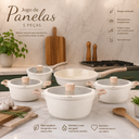 Ver imagem 2 de Conjunto de Panelas com Revestimento em Cerâmica 5 Peças Bege KA2 Utilidades
