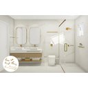 Ver imagem 2 de Kit de Acessórios para Banheiro com 6 Peças em Aço Inox Dourado Brilhante Linha Tessália Stainless