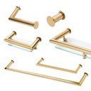 Ver imagem 1 de Kit de Acessórios para Banheiro com 6 Peças em Aço Inox Dourado Brilhante Linha Tessália Stainless