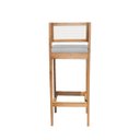 Ver imagem 6 de Kit 4 Banquetas Madeira Mel Bandada com Encosto Palha Rattan:Mel com Linho Prata