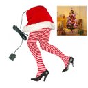 Ver imagem 5 de Pernas de Mamae Noel Natal Arvore Natalina com Movimento Chute Festa Fim de Ano Decoraçao Janela Gra