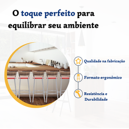 Kit 6 Banqueta Bistro para Cozinha Junco Cappuccino Àrea Gourmet Balcão Bancada bares Churrasqueira - 3