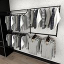 Ver imagem 1 de Arara de Roupas Closet Quarto com 9 Peças Cremalheira 200x100 Cm Cor Preto Modelo Clst1b189