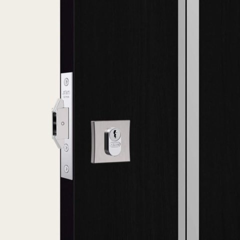 Fechadura 1006 Porta de Bater/correr Roseta Quadrada Cromo Escovado 45mm Stam