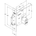 Ver imagem 2 de Fechadura 1006 Porta de Bater/correr Roseta Quadrada Cromo Escovado 45mm Stam