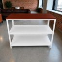 Ver imagem 3 de Bancada Ilha para Cozinha Design Industrial 1,90X50MT Tampo Vermelho Pés Branco