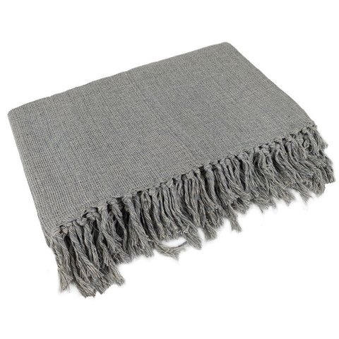 Manta para Sofá Gigante Decorativa em Algodão Cor:cinza Neblina