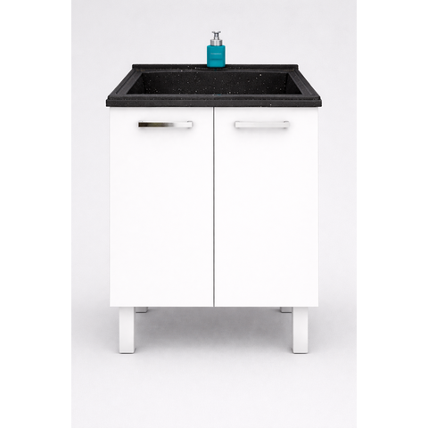 Gabinete de Aço para Lavanderia 60cmtanque Preto Cozimax:preto