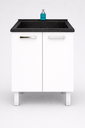 Ver imagem 1 de Gabinete de Aço para Lavanderia 60cmtanque Preto Cozimax:preto