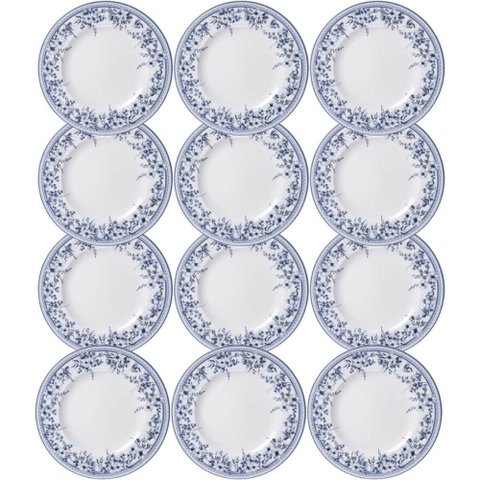Conjunto 12 Pratos Rasos de Porcelana 28cm Azzura Tramontina Servir Restaurantes Eventos Buffet