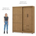 Ver imagem 5 de Guarda Roupas de Solteiro 3 Portas e 2 Gavetas Bilbau - Freijó