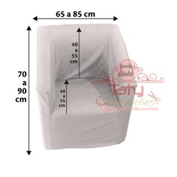 Capa Poltrona Ferradura Quadrada:bege - 1