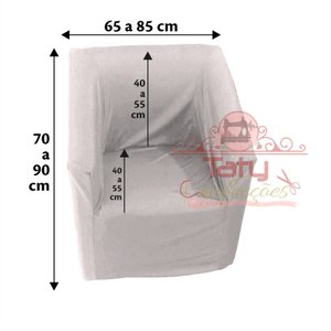 Capa Poltrona Ferradura Quadrada:bege