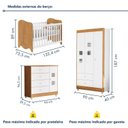 Ver imagem 3 de Quarto de Bebê Completo Berço 100% MDF com Guarda-Roupa 3 Portas Nuvem Marrom/Branco Amadeirado