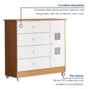 Ver imagem 7 de Quarto de Bebê Completo Berço 100% MDF com Guarda-Roupa 3 Portas Nuvem Marrom/Branco Amadeirado