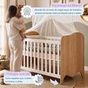 Ver imagem 7 de Quarto de Bebê Completo Berço 100% MDF com Guarda-Roupa 3 Portas Nuvem Marrom/Branco Amadeirado