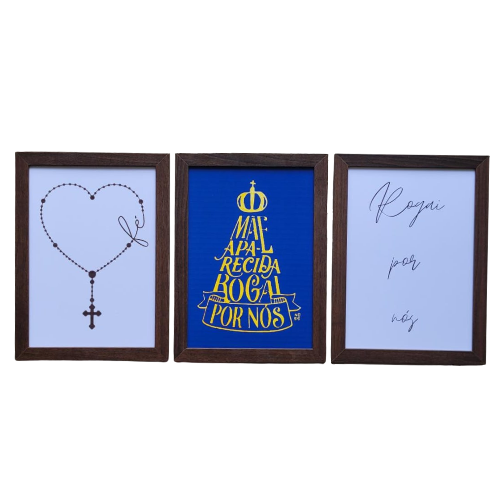 Kit 3 Quadros em MDF 1 Kit 3 Quadros 2