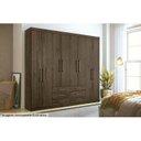 Ver imagem 5 de Guarda Roupa Casal 8 Portas e 6 Gavetas C/ Pés Master 8.6 Ébano - Santos Andirá