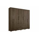 Ver imagem 1 de Guarda Roupa Casal 8 Portas e 6 Gavetas C/ Pés Master 8.6 Ébano - Santos Andirá