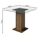 Ver imagem 2 de Mesa de Jantar Madesa Quadrada com Tampo de Vidro 5332A Rustic