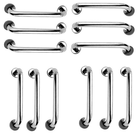 Alça de Apoio 30cm Barra Inox Kit 12 Unidades Suporte Anti Queda Idoso Banheiro Box Corrimao Criança