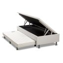 Ver imagem 4 de Cama Box Bau Solteiro Com Auxiliar Semi Ortopedica Suede:TABACO