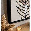 Ver imagem 4 de Quadro Decoração Sala Moderno Folhas Grande com Moldura Preta 40x60