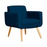 Poltrona Decorativa Cristal Pés Palito Suede Azul Marinho Carolina Estofados - 1