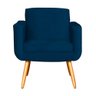 Poltrona Decorativa Cristal Pés Palito Suede Azul Marinho Carolina Estofados - 5